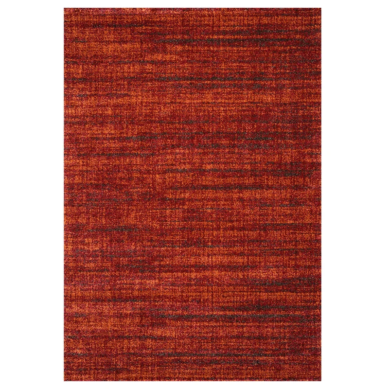 Teppich kurzflor Modern dichter melierter Terracotta für Wohnzimmer, Schlafzimmer, kinderzimmer