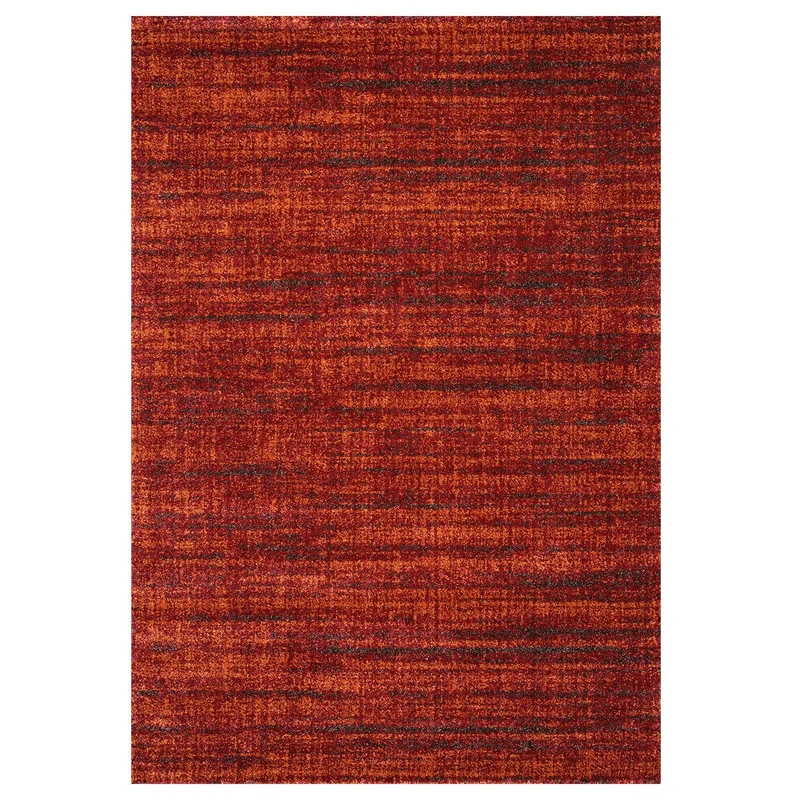 Teppich kurzflor Modern dichter melierter Terracotta für Wohnzimmer, Schlafzimmer, kinderzimmer