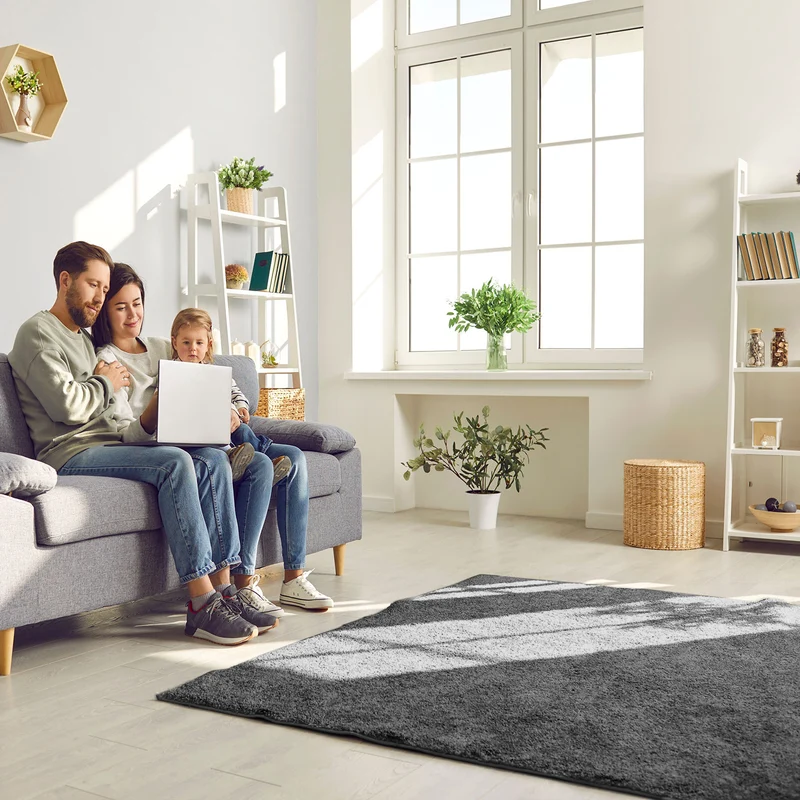 Teppich Wohnzimmer Kurzflor Einfarbig für Schlafzimmer kinderzimmer weicher pflegeleichter, versch.- Größen, Farben