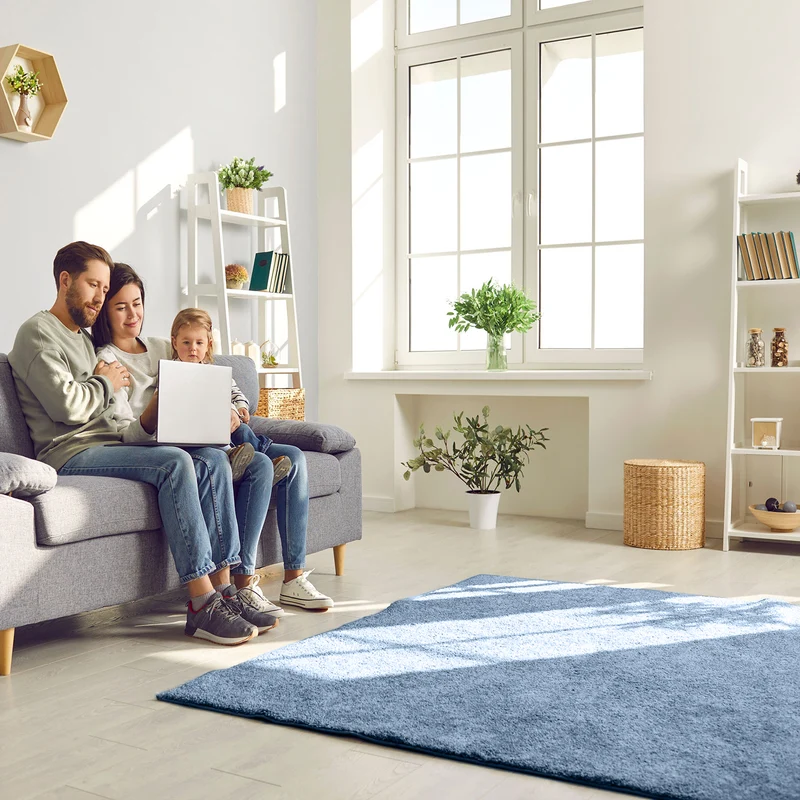 Teppich Wohnzimmer Kurzflor Einfarbig für Schlafzimmer kinderzimmer weicher pflegeleichter, versch.- Größen, Farben