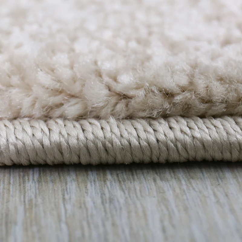 Teppich Wohnzimmer Modern Steinoptik mit handgeschnittenen Konturen Creme Beige