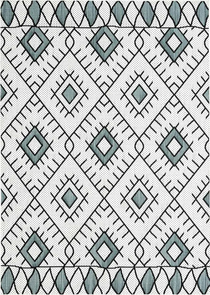 In- und Outdoor Flachgewebe Terrassen & Balkon Küche Teppich Rauten Boho Design