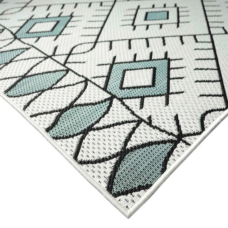 In- und Outdoor Flachgewebe Terrassen & Balkon Küche Teppich Rauten Boho Design