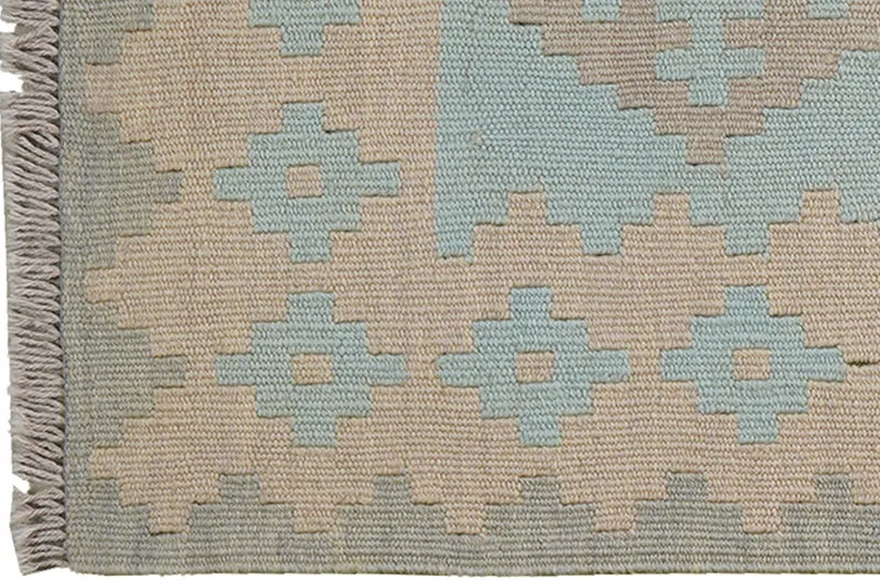 Kelim Gashgai · Handgewebt – Türkis, 192x61 cm