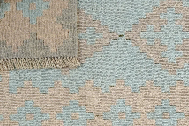 Kelim Gashgai · Handgewebt – Türkis, 192x61 cm