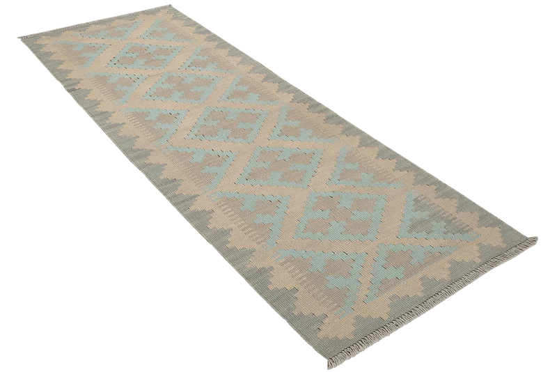 Kelim Gashgai · Handgewebt – Beige, 197x53 cm