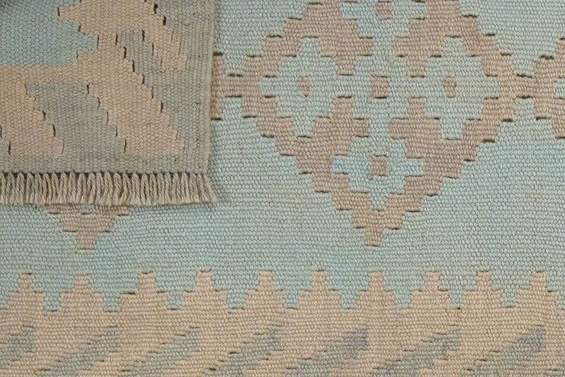Kelim Gashgai · Handgewebt – Türkis, 191x55 cm
