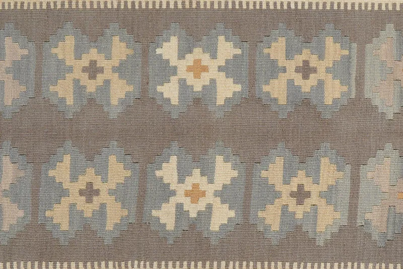 Kelim Gashgai · Handgewebt – Grau, 177x125 cm