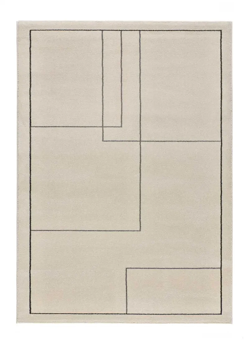 Alfombra geométrica Los Angeles Lines 12353 Blanco
