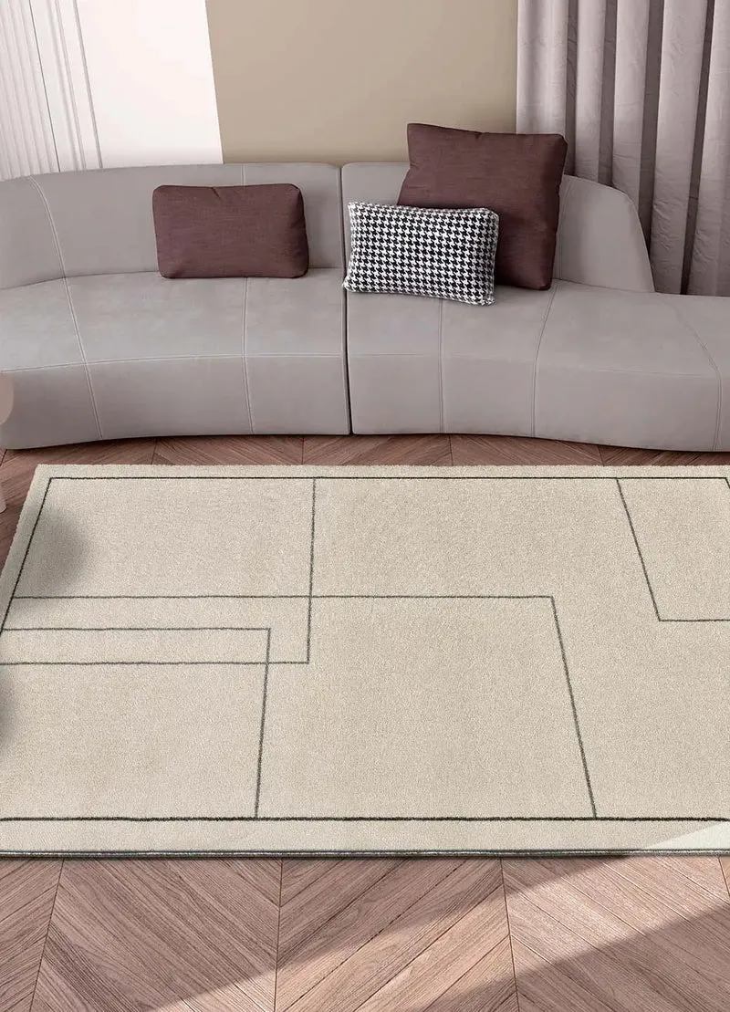 Alfombra geométrica Los Angeles Lines 12353 Blanco