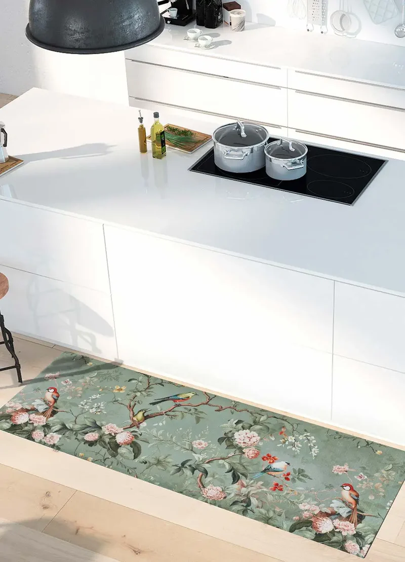 Alfombra de cocina lavable de flores Ricci Monet