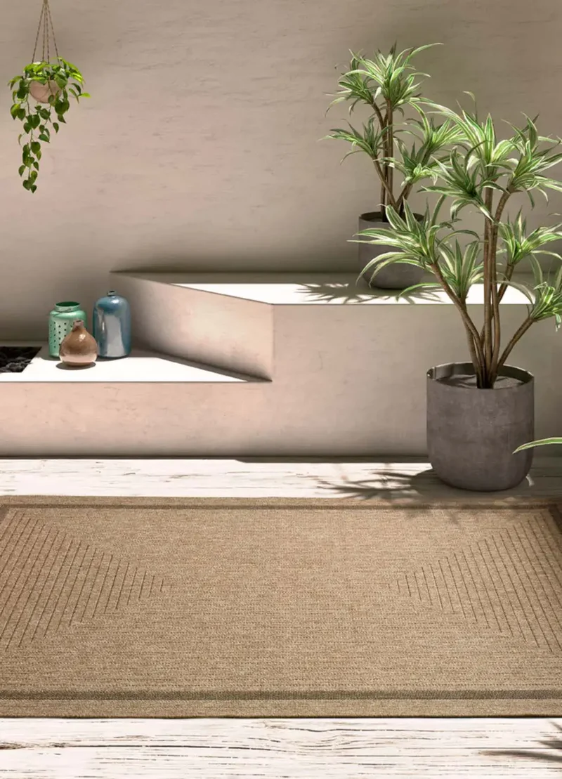 Alfombra de exterior efecto yute Acra 5011 Natural