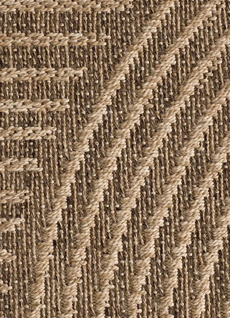 Alfombra de exterior geométrica efecto yute Acra 5042 Natural