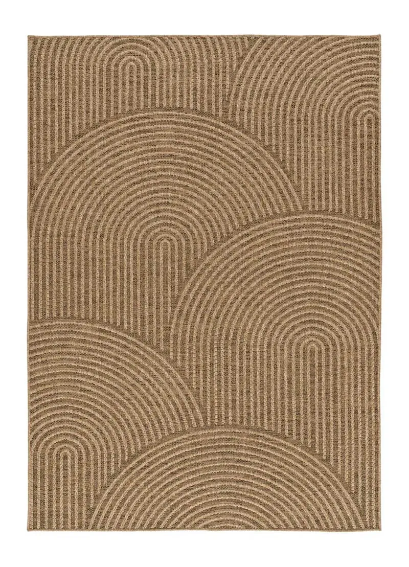 Alfombra de exterior geométrica efecto yute Acra 5042 Natural