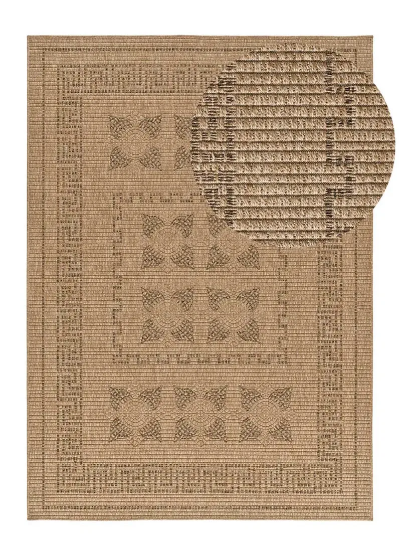 Alfombra de exterior étnica efecto yute Acra 5046 Natural