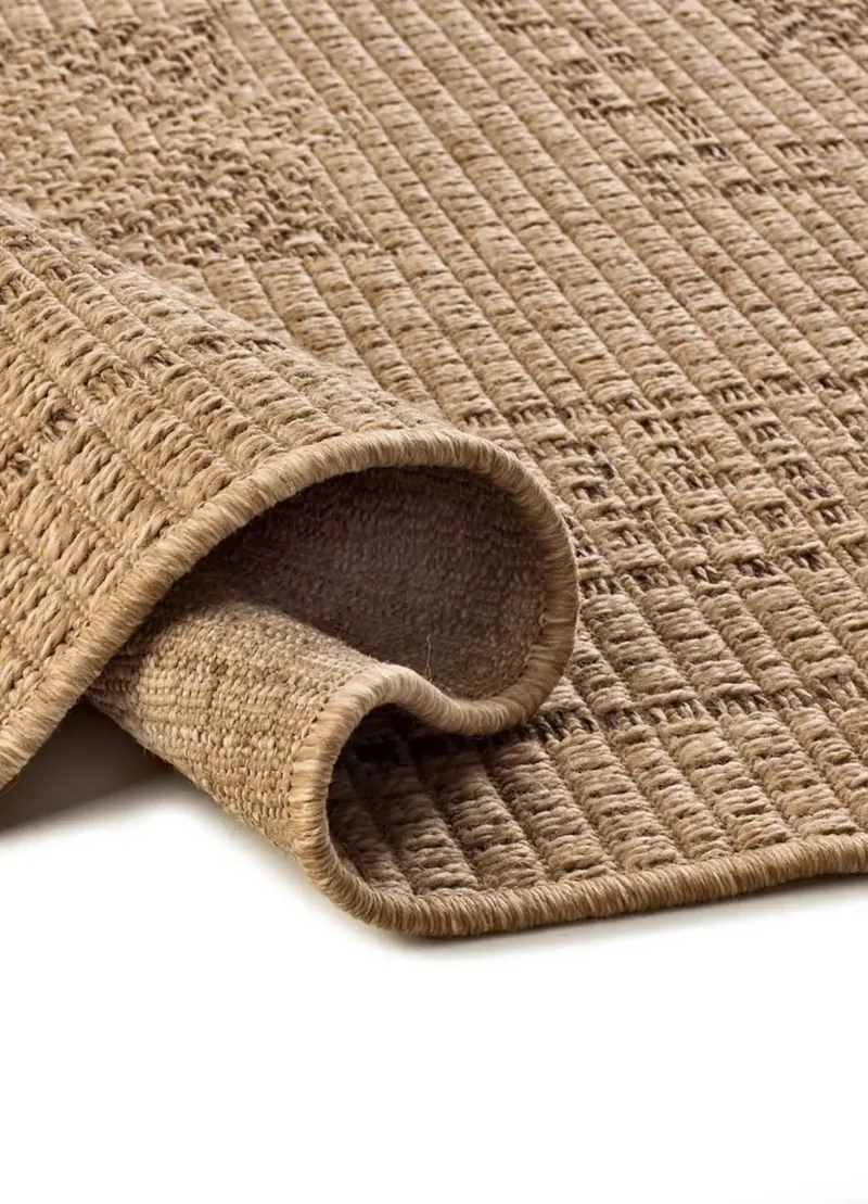 Alfombra de exterior étnica efecto yute Acra 5046 Natural