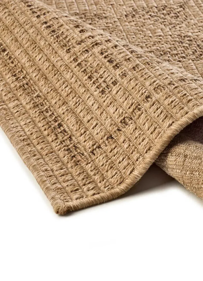 Alfombra de exterior étnica efecto yute Acra 5046 Natural
