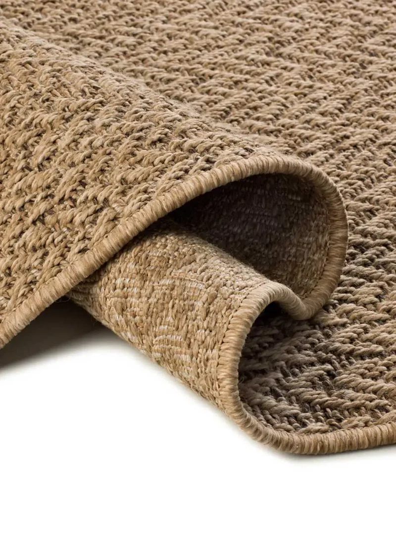 Alfombra de exterior geométrica efecto yute Acra 5006 Natural