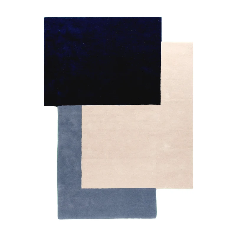 Wollteppich Abstrakt - Jules Creme Blau