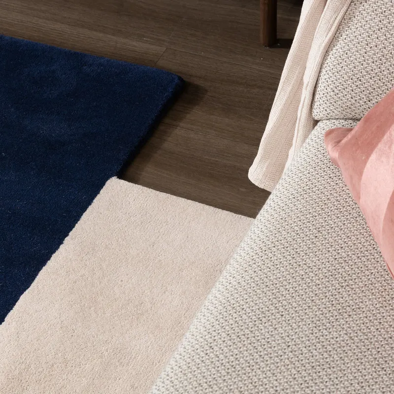 Wollteppich Abstrakt - Jules Creme Blau