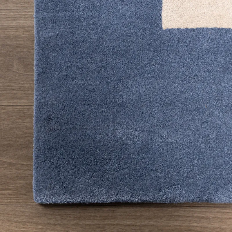 Wollteppich Abstrakt - Jules Creme Blau
