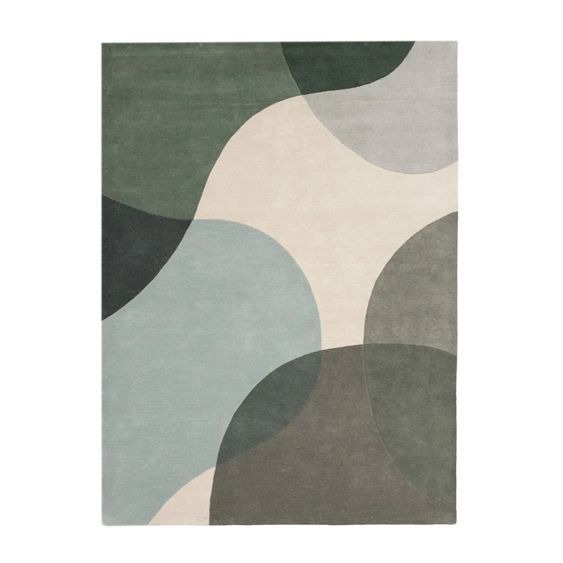 Wollteppich Abstrakt - Clarice Olivgrün Mint