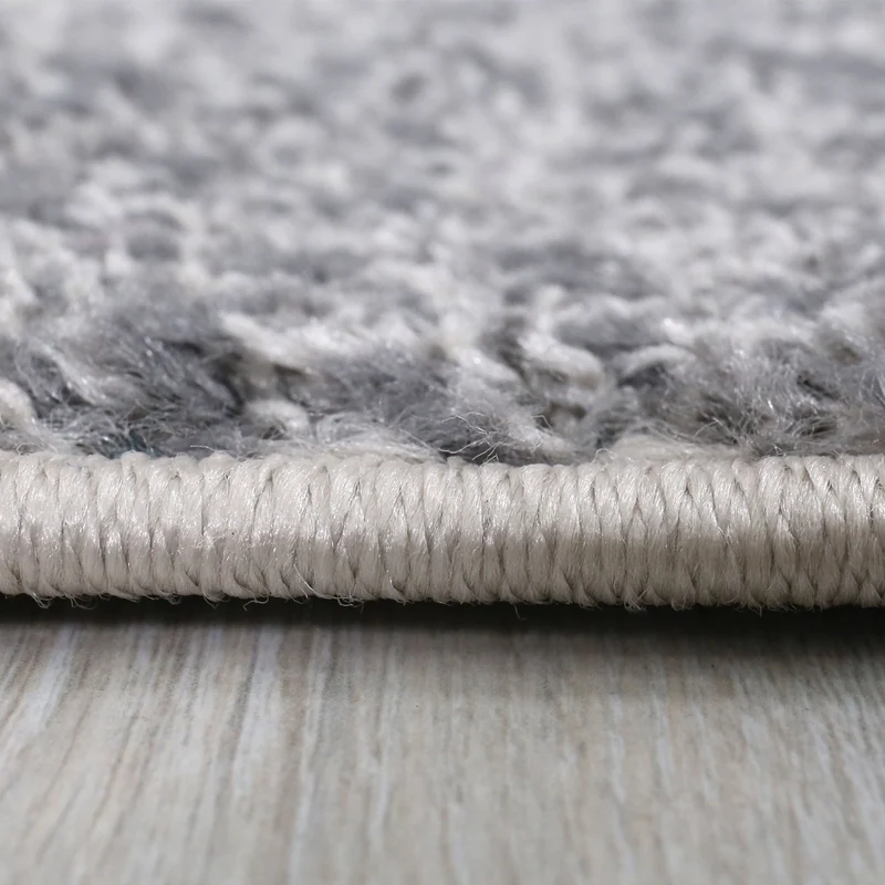 Teppich Geometrische Muster Marmor Optik Modern Grau Blau Beige Meliert