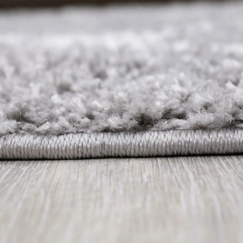 Hochflor Teppich Wohnzimmer Shaggy Skandi Design Rautenmuster Grau Creme Robust Weich Strapazierfähig