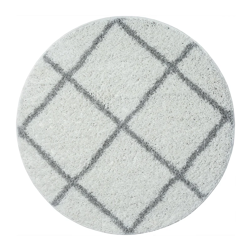 Hochflor Teppich Wohnzimmer Schlafzimmer Küche Shaggy Skandinavisch Rautenmuster
