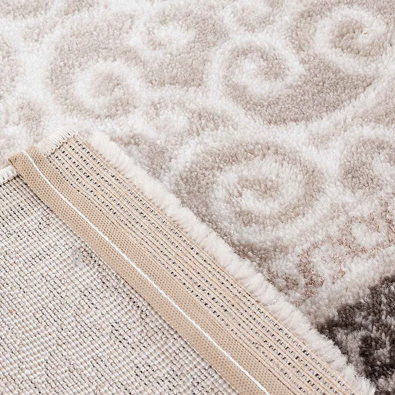 Teppich Designer Kurzflor Wohnzimmer Teppich mit Glitzer Abstrakt USED Optik in Braun