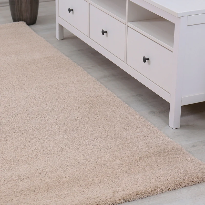 Teppich Hochflor Beige Extra Weich Mikrofiber Flauschiger für Wohnzimmer, Schlafzimmer, kinderzimmer