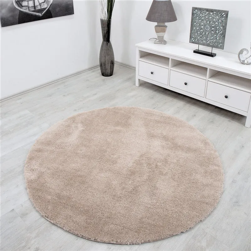 Teppich Hochflor Beige Extra Weich Mikrofiber Flauschiger für Wohnzimmer, Schlafzimmer, kinderzimmer