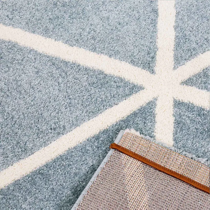 Teppich Kurzflor Pastellfarben Weiss Rauten Design Robust in versch. Farben, für Wohnzimmer, Schlafzimmer, küche