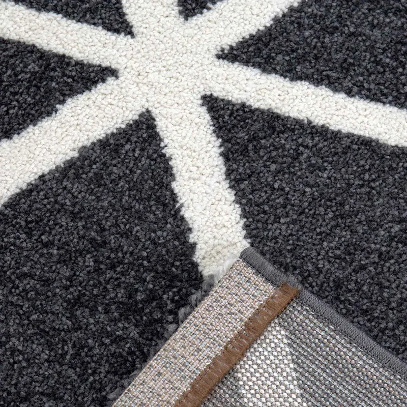Teppich Kurzflor Pastellfarben Weiss Rauten Design Robust in versch. Farben, für Wohnzimmer, Schlafzimmer, küche