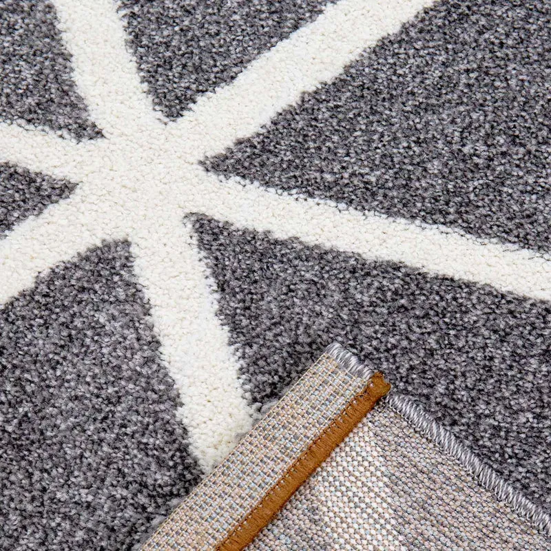 Teppich Kurzflor Pastellfarben Weiss Rauten Design Robust in versch. Farben, für Wohnzimmer, Schlafzimmer, küche