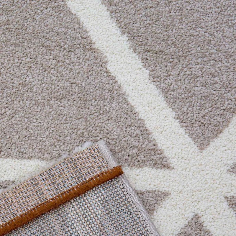 Teppich Kurzflor Pastellfarben Weiss Rauten Design Robust in versch. Farben, für Wohnzimmer, Schlafzimmer, küche