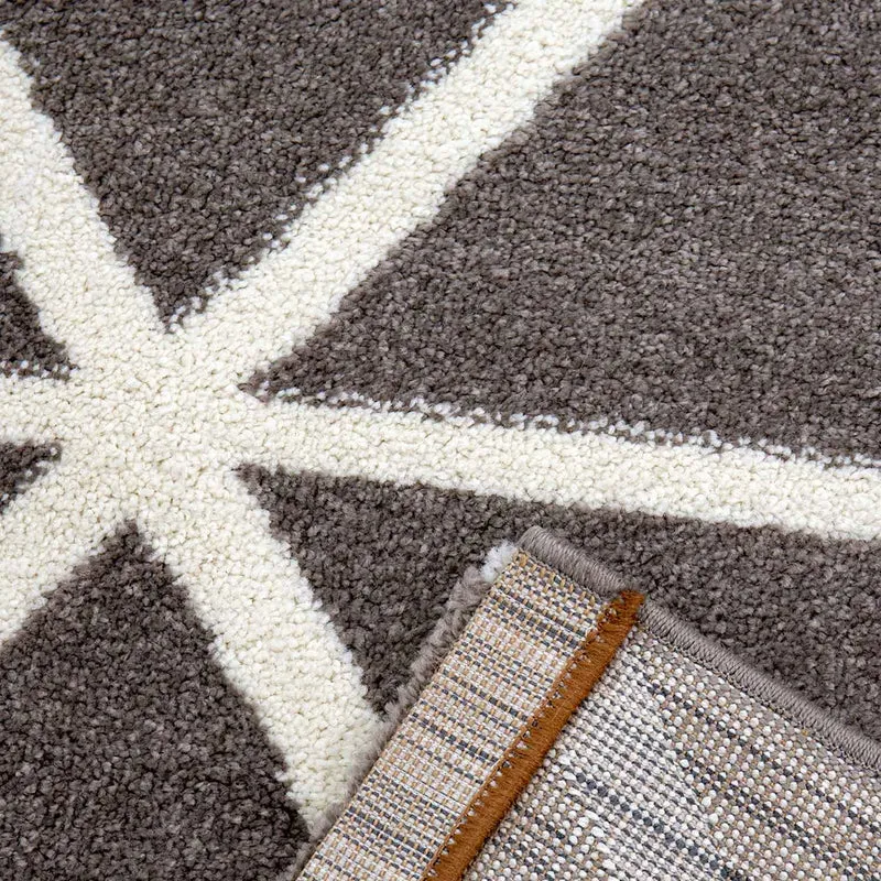 Teppich Kurzflor Pastellfarben Weiss Rauten Design Robust in versch. Farben, für Wohnzimmer, Schlafzimmer, küche