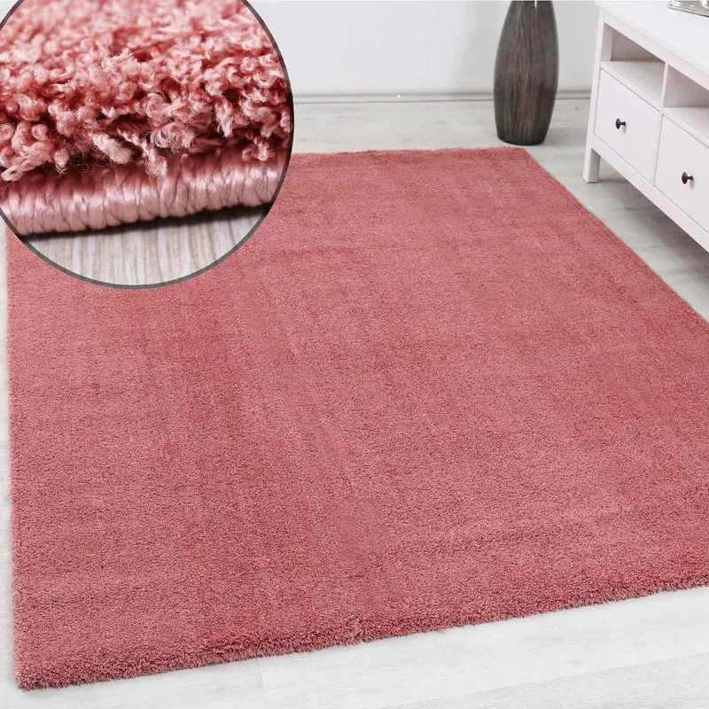Teppich Hochflor Rosa Extra Weich Mikrofiber Flauschiger für Wohnzimmer, Schlafzimmer, kinderzimmer