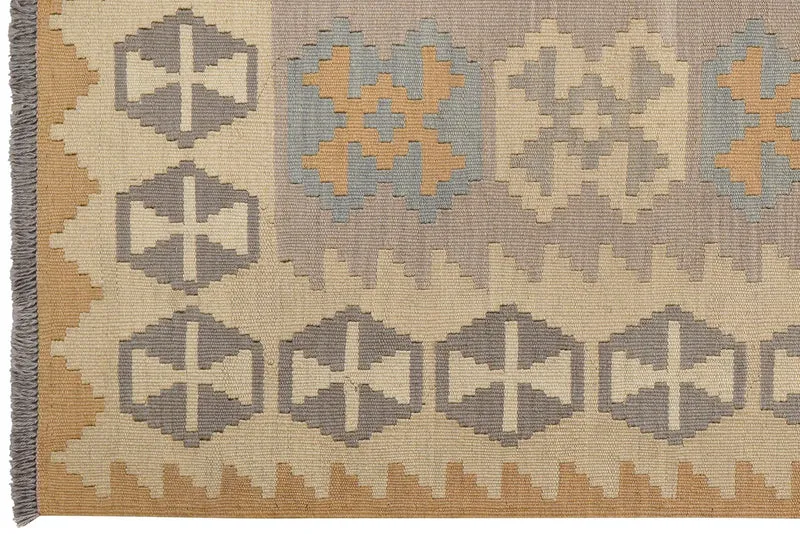 Kelim Gashgai · Handgewebt – Grau, 177x122 cm