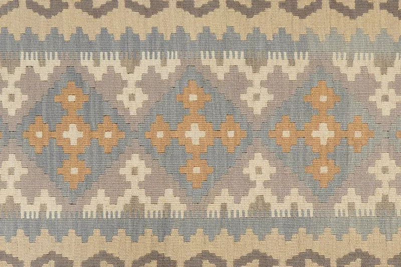 Kelim Gashgai · Handgewebt – Grau, 294x82 cm