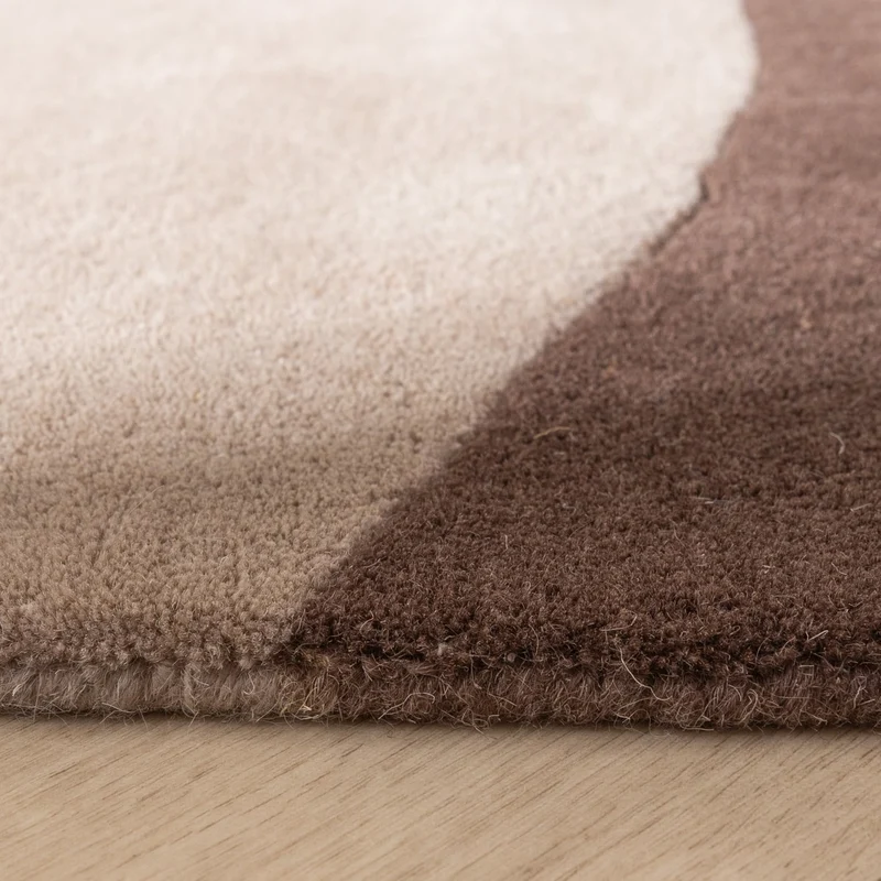 Wollteppich Abstrakt - Clarice Braun Beige