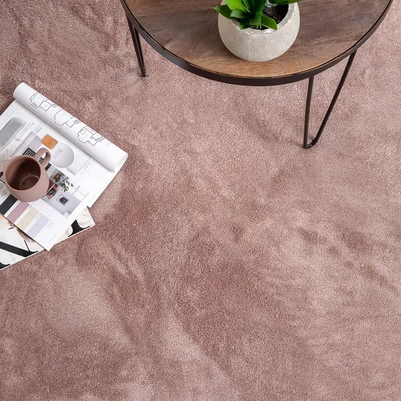 Waschbarer Viskose Teppich - Vive Altrosa