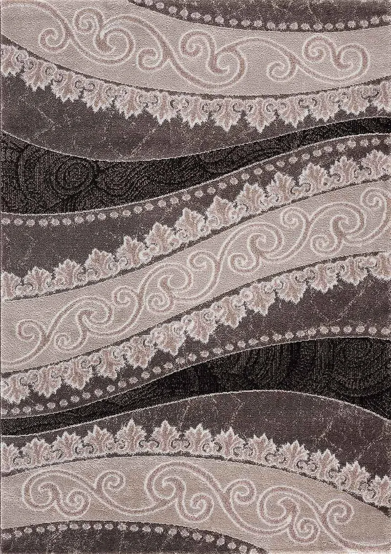 Teppich Designer Kurzflor Wohnzimmer Teppich mit Glitzer Abstrakt USED Optik in Braun