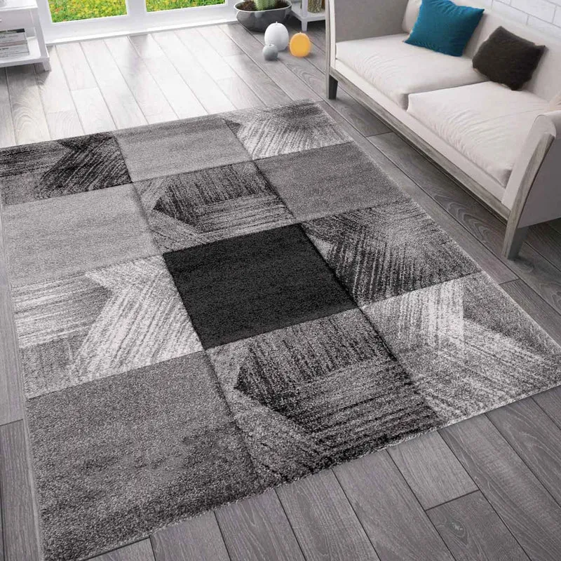 Designer Teppich Wohnzimmer Inneneinrichtung Modern Grau