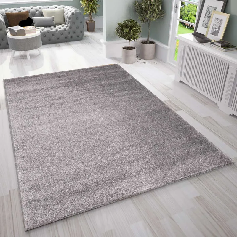 Teppich Kurzflor Einfarbig Weich & Flauschig Seidiger Glanz in Grau/ Anthrazit , für Wohnzimmer, Schlafzimmer, küche