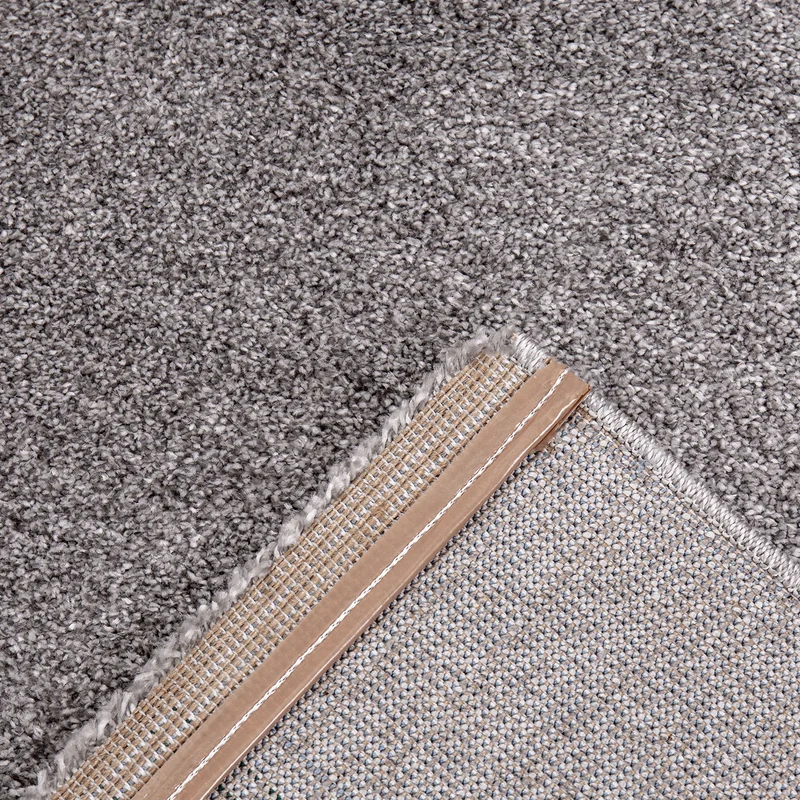 Teppich Kurzflor Einfarbig Weich & Flauschig Seidiger Glanz in Grau/ Anthrazit , für Wohnzimmer, Schlafzimmer, küche