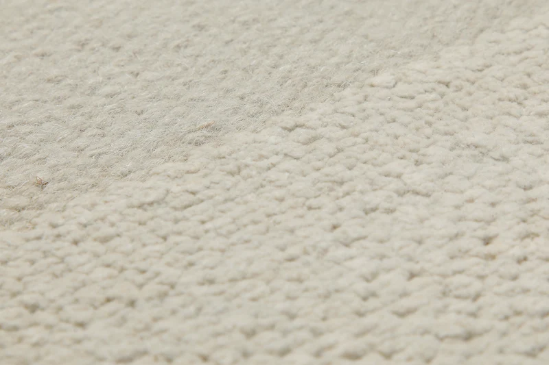 160x230 Teppich Wohnzimmer Weiches Naturweiß – Schlichter Wollteppich mit gewalkter Oberfläche
