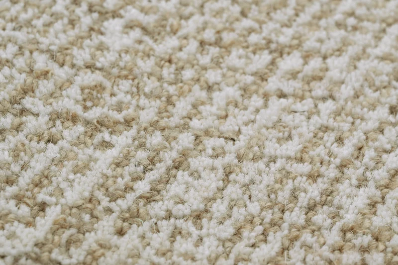 Kurzflor Teppich Sand Beige aus Schurwolle "Hamptons THIRTEEN" WECONhome