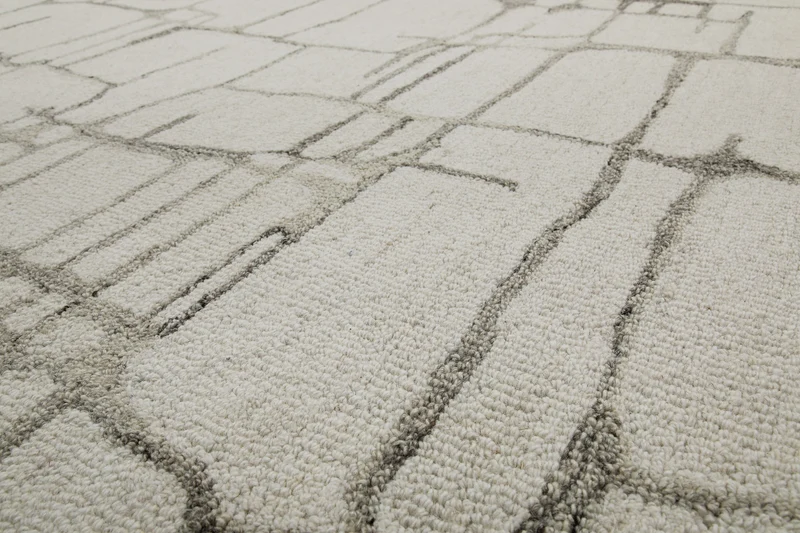 Kurzflor Teppich Rund Creme Weiß aus Schurwolle "Hamptons TWELVE" WECONhome
