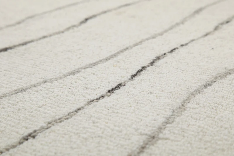Kurzflor Teppich Rund Creme Weiß aus Schurwolle "Hamptons ELEVEN" WECONhome